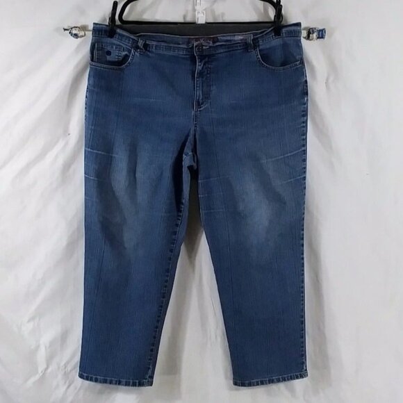 Gloria Vanderbilt Jeans Women's Blue Straight Leg Y2K Plus Size 22W Short - Picture 1 of 8
